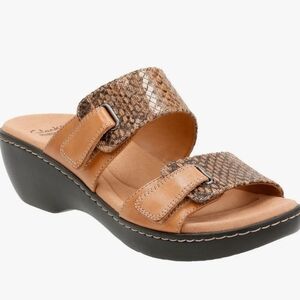 Clarks Brown Wedge Sandals